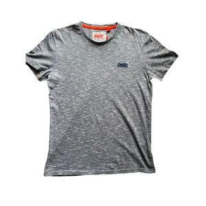 Superdry Shirt Mens size Large Gray Marl T Shirt Short Sleeve